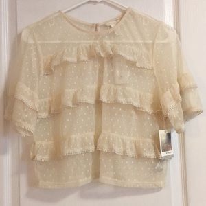 sheer ruffle crop top